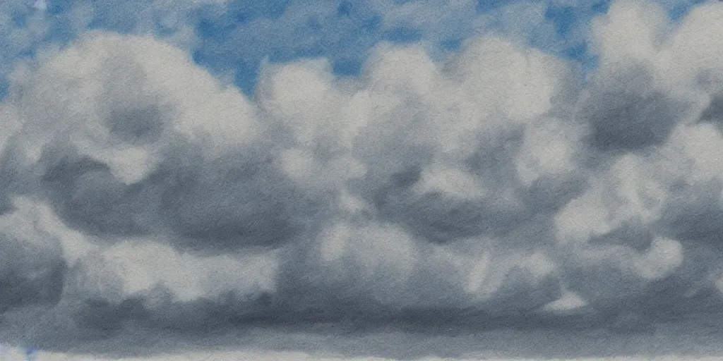 Prompt: peaceful puffy clouds, sketch, 4 k