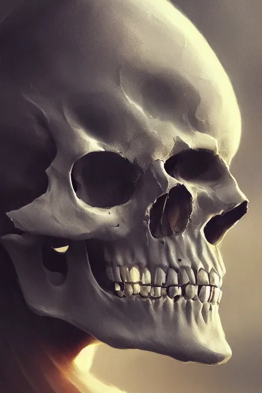 Prompt: avalon skull, close - up portrait, powerfull, intricate, elegant, volumetric lighting, scenery, digital painting, highly detailed, artstation, sharp focus, illustration, concept art, ruan jia, steve mccurry