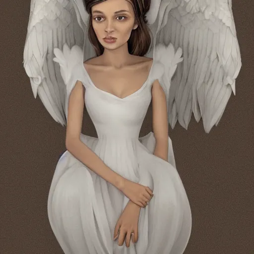 Image similar to portrait of princess in white dress, pure, seraphic, beautiful, angel like, goddess, ultra realistic, highly detailed by ilya kushinov and elliemaplefox