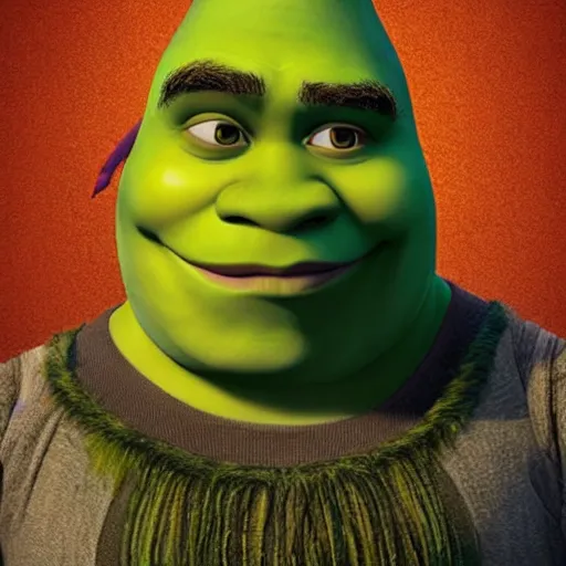 shrek with a stretched out face | Stable Diffusion