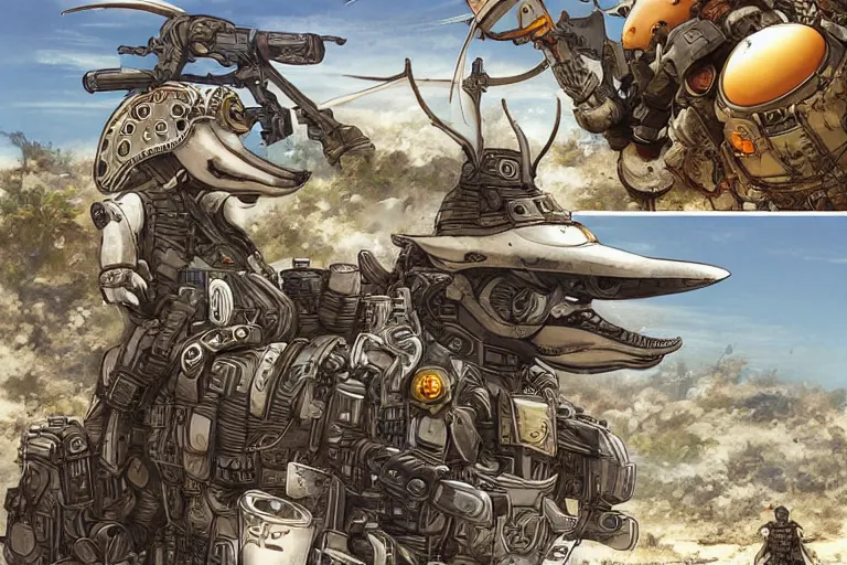 Image similar to anthropomorphic rodent with white and black ancestral ornate japanese tactical gear on an abandonment desert planet, high intricate details, long shot, rule of thirds, golden ratio, graphic novel by fiona staples and dustin nguyen, by beaststars and orange, peter elson, alan bean, studio ghibli, makoto shinkai