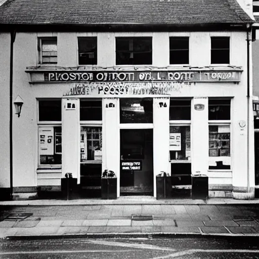 Prompt: photograph of North Allerton post office as a portal to hell, but it is now a portal to hell