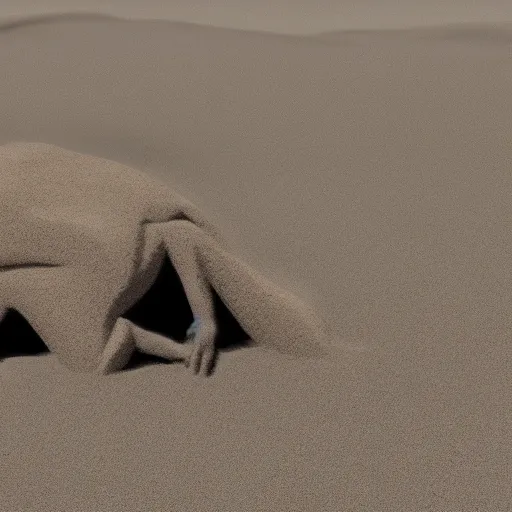 Prompt: sand creature in the desert, atmospheric photoreal