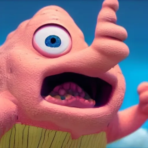 Image similar to hyperreal painting of patrick star from spongebob, realistic, rendered in unreal engine