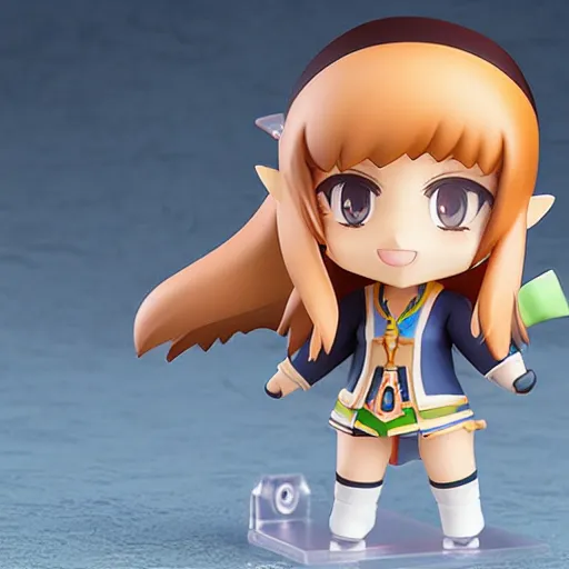 Image similar to high quality portrait flat matte painting of cute girl in the style of nendoroid and Toon Zelda , flat anime style, thick painting, medium close-up