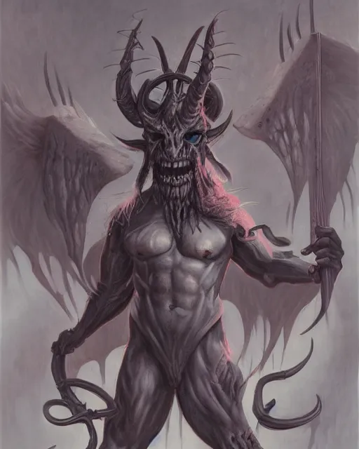 Prompt: a huge demon by BROM