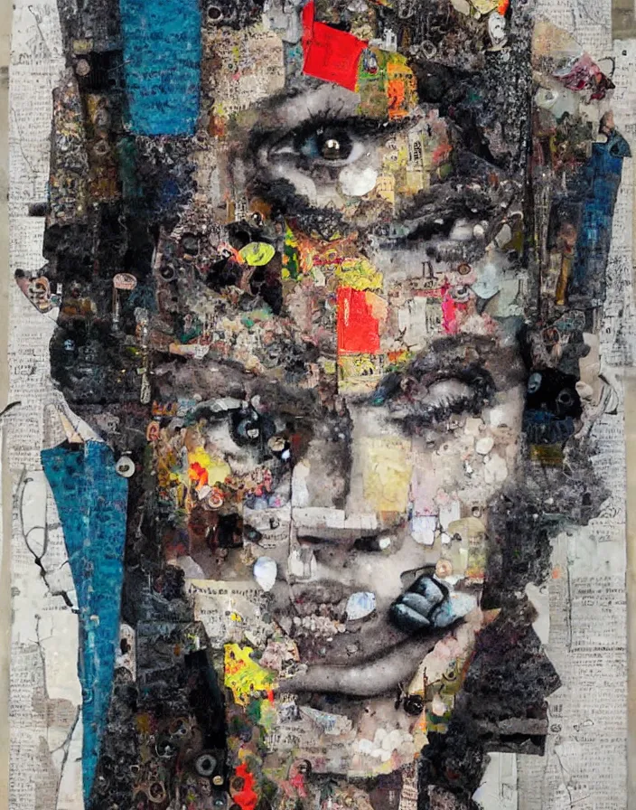 Prompt: mad mad girl detailed analogue mixed media collage with canvas texture in style of contemporary art, punk art, hyperrealistic beautiful face, photorealistic, expressionism, masterpiece, perfect composition, spectacular quality, intricate oil details
