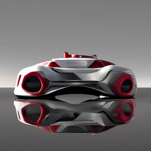 Image similar to audi atv, smooth, hovercraft, gunpla, 3 d, futuristic, clean aesthetic, apple car, transparent