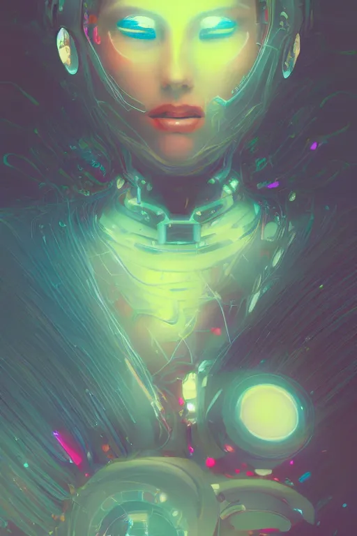 Image similar to A beautiful robotic woman dreaming, cinematic lighting, soft bokeh, sci-fi, modern, colourful, highly detailed, digital painting, artstation, concept art, sharp focus, illustration, by klimt