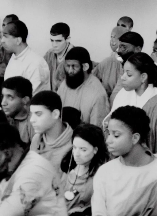 Prompt: ISIS Diversity Equity and Inclusion Training for Combat Militants, 35mm film still