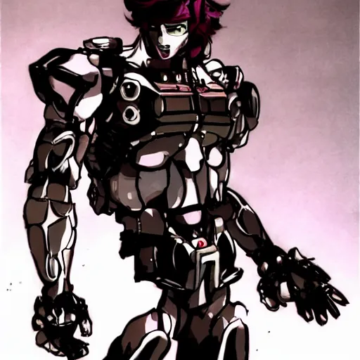 Image similar to mettaton from undertale in the style of yoji shinkawa, metal gear solid concept art