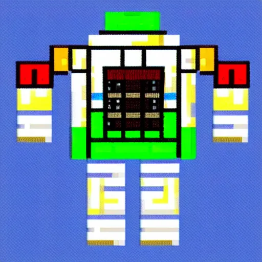 Image similar to pixel art of a cute robot