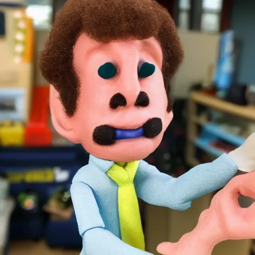 Image similar to claymation man with an extra wide head