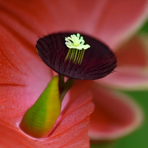 Image similar to A venus flytrap flower with eyes and a tongue