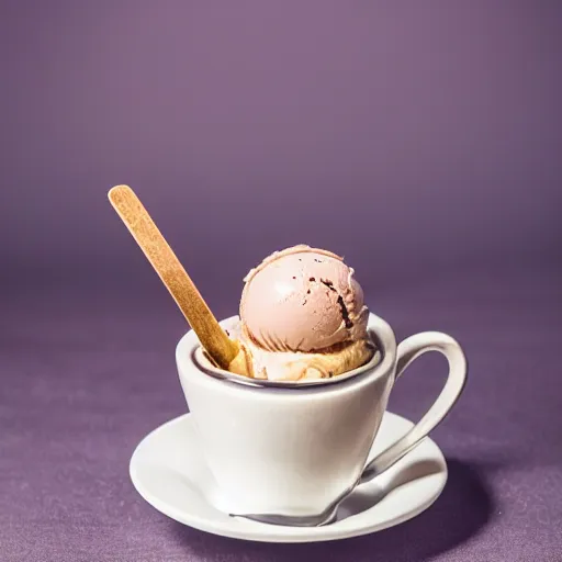 Image similar to extremely delicious looking photo of ice cream desert in cup, very expensive top quality product, michelin star, most perfect desert on the world, small manufacture, unique style, 8 k, product photography, professional studio photography