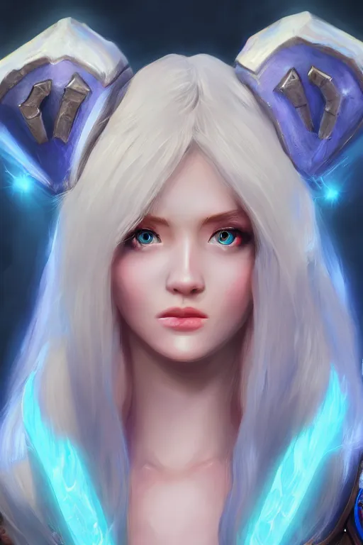 Image similar to Protrait of Crystal Maiden from Dota 2, high fantasy, detailed face, artstationhd, trending on artstation