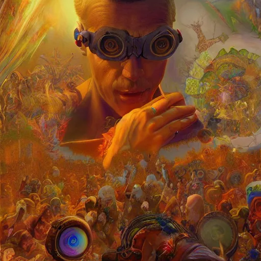 Image similar to LSD Dream Emulator, detailed, centered, digital painting, artstation, concept art, donato giancola, Joseph Christian Leyendecker, WLOP, Boris Vallejo, Breathtaking, 8k resolution, extremely detailed, beautiful, establishing shot, artistic, hyperrealistic, beautiful face, octane render, cinematic lighting, dramatic lighting, masterpiece