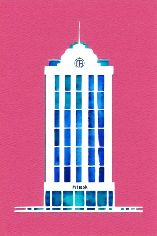 Prompt: minimalist watercolor art of frankfurt bank, illustration, vector art