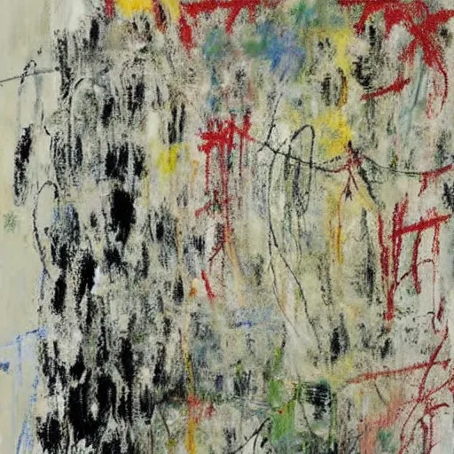 Image similar to a painting by cy twombly,