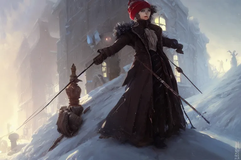 Image similar to frostpunk, painting by vladimir volegov, j. c. leyendecker, yoshitaka amano, trending on artstation