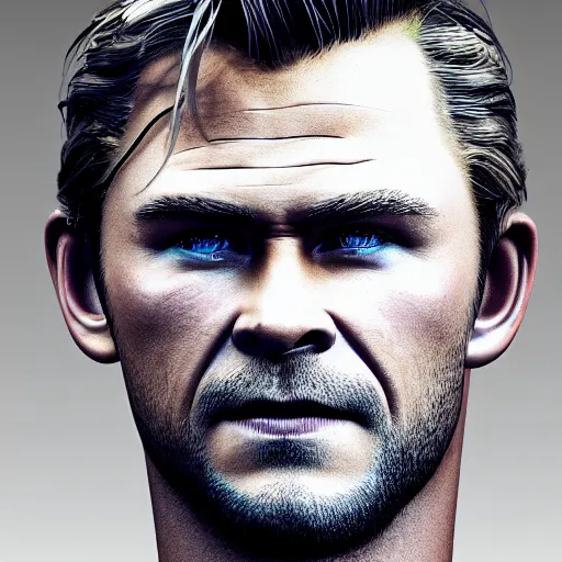 Prompt: Chris Hemsworth and Tom Hiddleston crossbreed, rendered in 3D by Xie Boli, trending on artstation, 4k, 8k, photorealistic imagery, photorealistic details, intricate, highly detailed