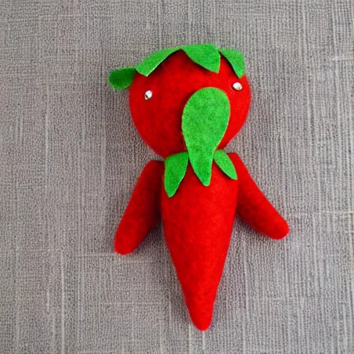 Image similar to adorable strawberry critter felt doll