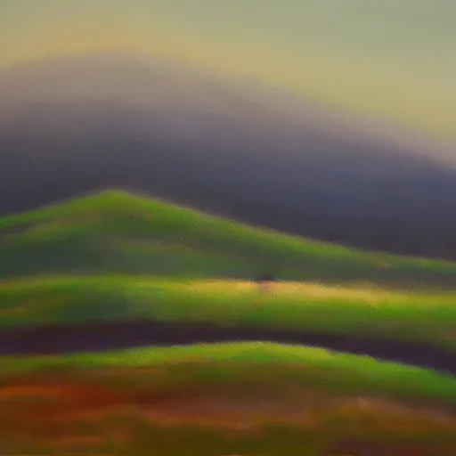 Prompt: oil painting of ethereal landscapes