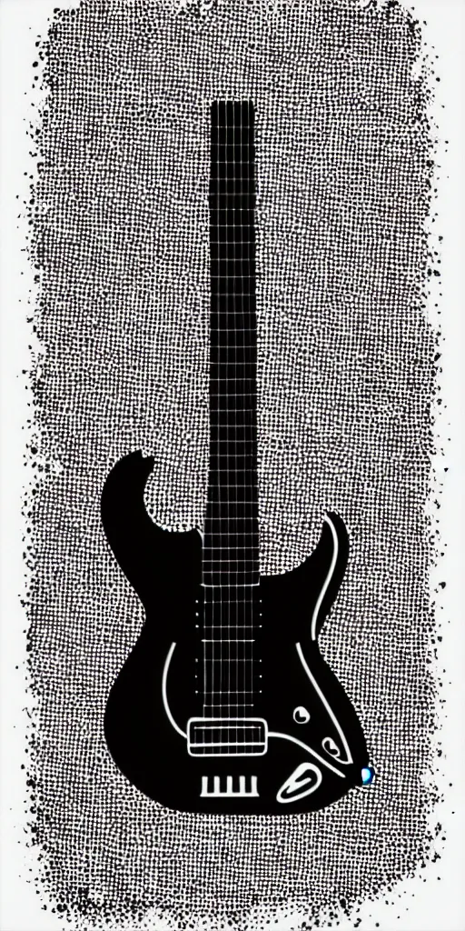 Image similar to vector art of a electric guitar with a black background, simple. A k_euler_ancestral