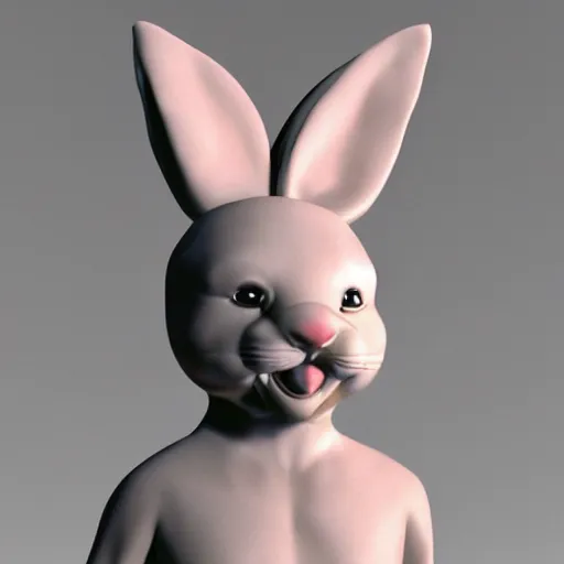 Image similar to an award winning clay sculpture of a funny bunny made by michelangelo in times square, 3 d render, hyper detailed, sharp focus, 8 k resolution