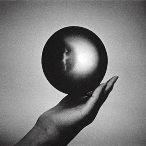 Image similar to Hand with reflecting sphere made by M. C. Escher