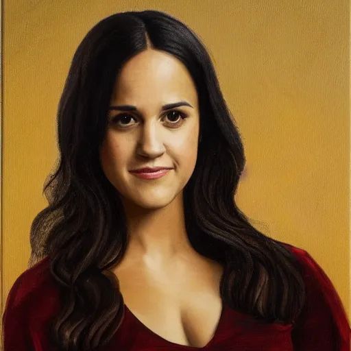 Prompt: Melissa Fumero oil painting by Leonardo Da Vinci