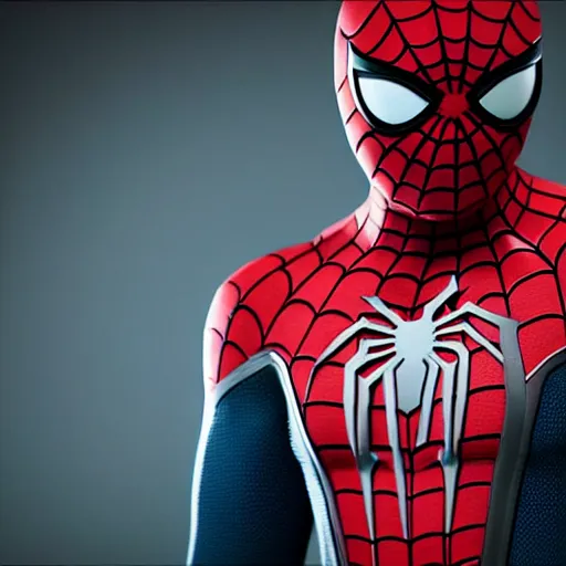 Image similar to still photo of green spider - man, highly detailed, photorealistic portrait, bright studio setting, studio lighting, crisp quality and light reflections, unreal engine 5 quality render