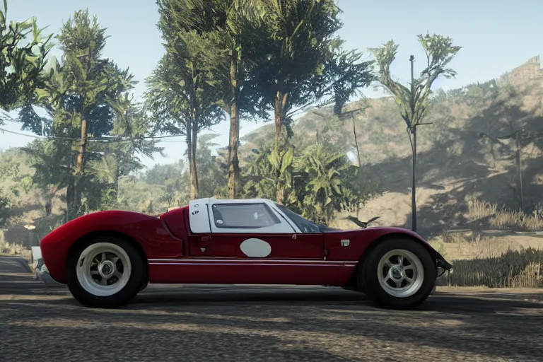 Prompt: photograph of a 1 9 2 2 ford gt 4 0, by red dead redemption 2, by grand theft auto v