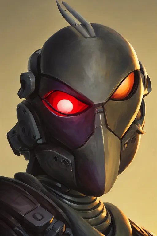 Image similar to epic mask helmet robot ninja portrait stylized as fornite style game design fanart by concept artist gervasio canda, behance hd by jesper ejsing, by rhads, makoto shinkai and lois van baarle, ilya kuvshinov, rossdraws global illumination radiating a glowing aura global illumination ray tracing hdr render in unreal engine 5