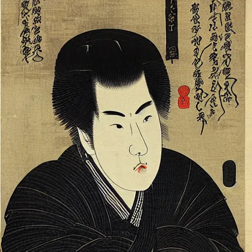 Image similar to Ichiban Kasuga, woodblock portrait by Utagawa Kuniyoshi