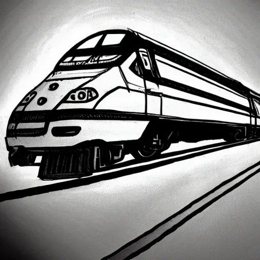 Prompt: train drawing a picture of a train