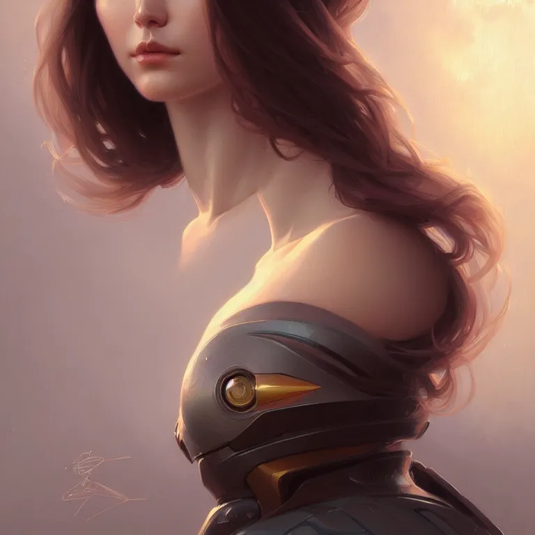 Image similar to anthromorphic goose girl portrait, sci - fi face, elegant, highly detailed, digital painting, artstation, concept art, smooth, sharp focus, illustration, art by artgerm and greg rutkowski and alphonse mucha