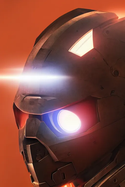 Image similar to robot ninja mask helmet halo master chief radiating a glowing aura global illumination ray tracing hdr fanart arstation by ian pesty and katarzyna da „ bek - chmiel