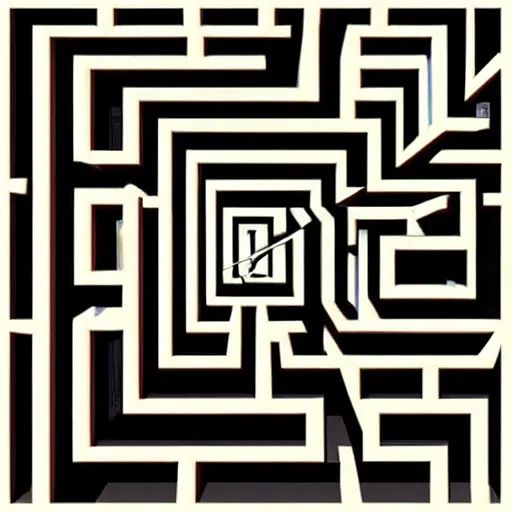 Image similar to digital art, 3 dimensional labyrinth, similar to relativity by m. c. escher