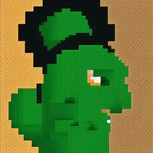 Prompt: a cat with a green hat, pixel art