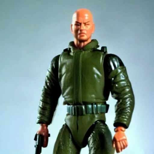 Prompt: photo of an unreleased GI JOE prototype action figure from 1985.