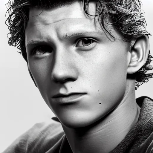 Image similar to tom holland close up, photorealistic, studio