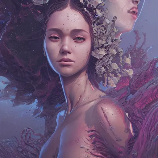 Image similar to alien water princess, detailed portrait, intricate complexity, by greg rutkowski, artgerm, ross tran, conrad roset, takato yomamoto, ilya kuvshinov. 4 k, beautiful, cinematic dramatic atmosphere, mcbess