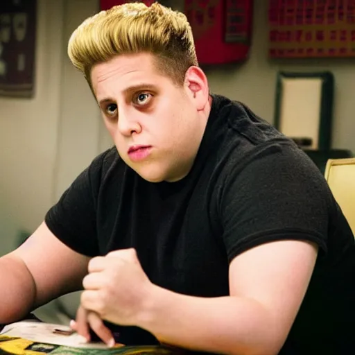 Prompt: movie still of Jonah Hill starring as Guile in the 2026 live action street fighter movie