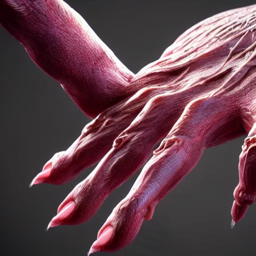 Prompt: A beautiful hyper realistic ultra detailed lifelike cinematic still of hand with 26 fingers, unreal engine, deviantart, flickr, artstation, octane render, textured, colorful, extreme realistic detail, physically based rendering, pbr render, very detailed, volumetric lighting, detailed lighting, octane render, 4k, cinematic lighting, 8k resolution