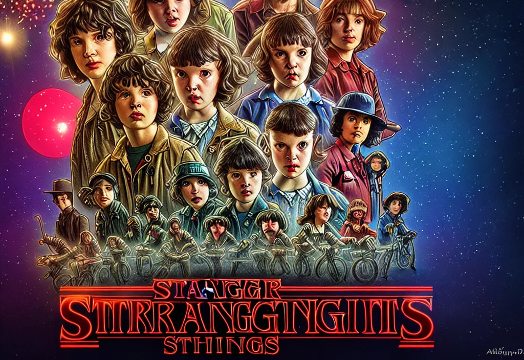 Prompt: stranger things studio lighting digital art station unreal engine render by alphonse mucha