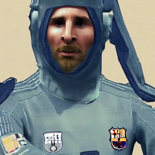 Image similar to messi wearing h. e. v suit from half - life