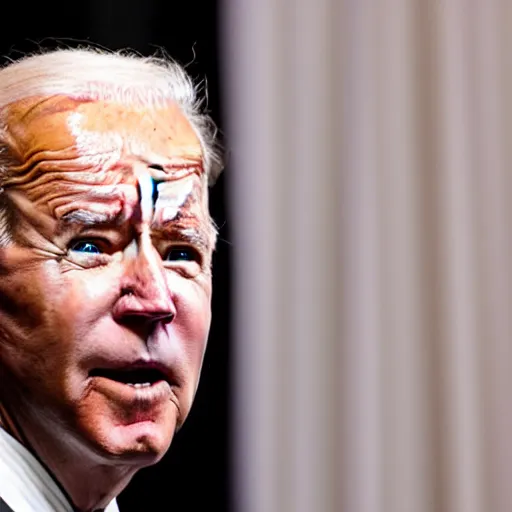 Image similar to president joe biden with big eyes with an aura, symmetry, realistic 5 5 mm photograph