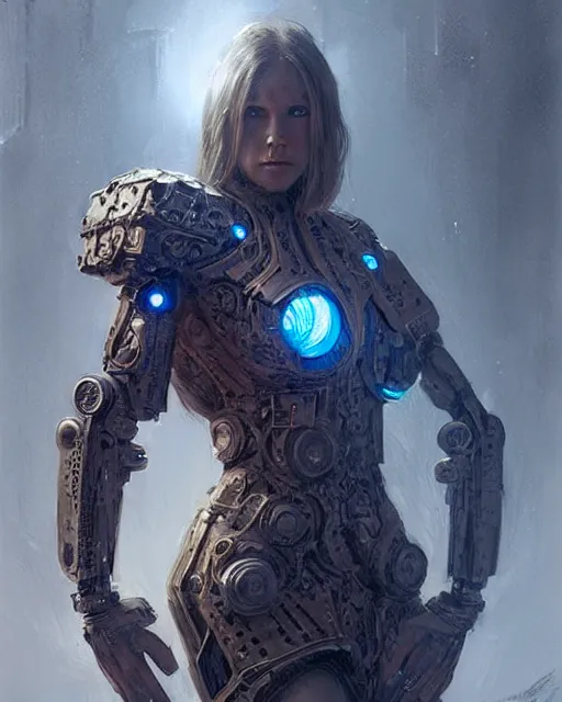 Image similar to a viking cyborg at clapham south tube station, real life skin, intricate, highly detailed, artstation, concept art, smooth, sharp focus, art by artgerm and greg rutkowski