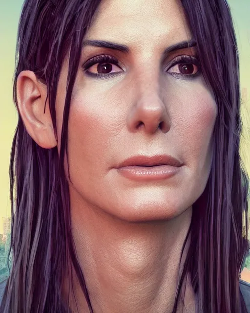 Prompt: painterly portrait, Sandra Bullock, fantasy, pascal blanch:7, james gurney:7, unreal engine:-1, cinematic light:7, 4k octane render:-1, trending on artstation:7, pinterest, full face, symmetrical face, volumetric lighting, deviantart